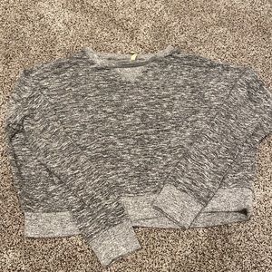 Grey cropped sweater.